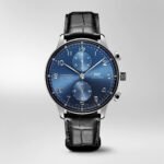 Replica Portugieser Chronograph IW371480 Rose Gold White Dial Brown Alligator Strap 40.9mm