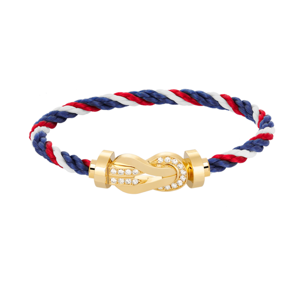 [ELANLUXE]CHANCE LARGE 8 FIGURE BUCKLE HALF DIAMOND BRACELET GOLD