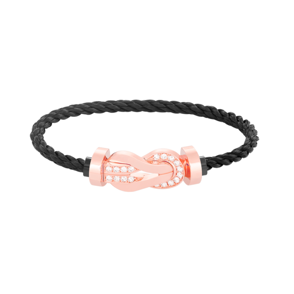 [ELANLUXE]CHANCE LARGE 8 FIGURE BUCKLE HALF DIAMOND BRACELET ROSE GOLD