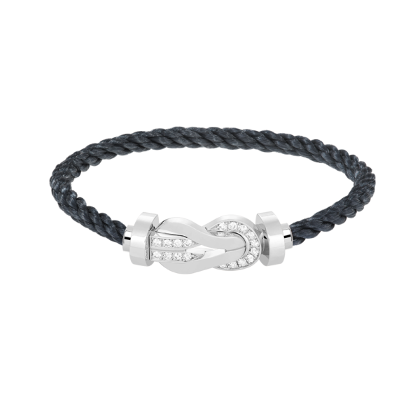 [ELANLUXE]CHANCE LARGE 8 FIGURE BUCKLE HALF DIAMOND BRACELET SILVER