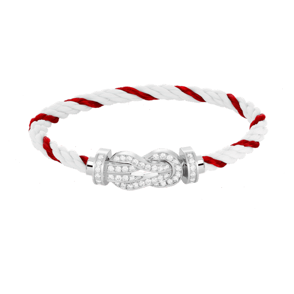 [ELANLUXE]CHANCE LARGE 8 FIGURE BUCKLE FULL DIAMOND BRACELET SILVER
