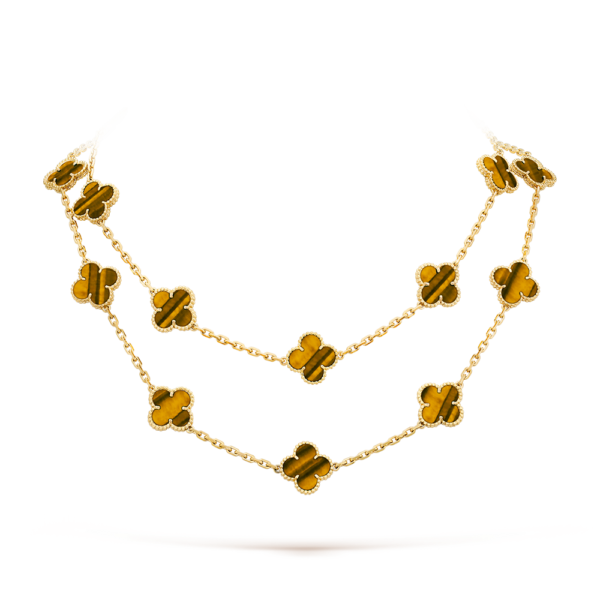 [ELANLUXE]CLOVER 20 MOTIFS TIGER EYE ROSE GOLD