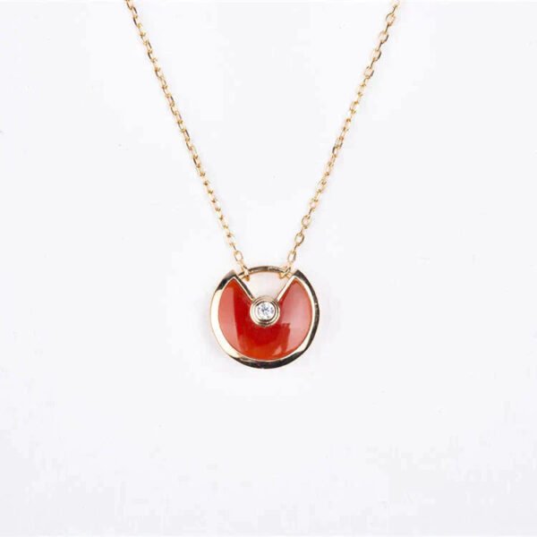 [ELANLUXE]AMULETTE GOLD CARNELIAN ONYX NECKLACE