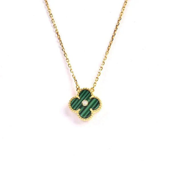 [ELANLUXE]CLOVER 15MM DIAMOND TURQUOISE NECKLACE