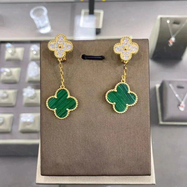 [ELANLUXE]CLOVER  2 MOTIFS  DIAMOND  EARRINGS (MULTIPLE CHOICES莽麓