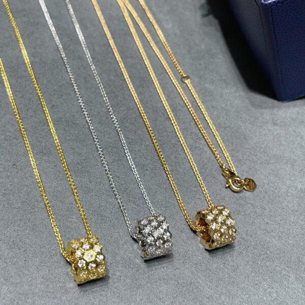 [ELANLUXE]BEE LOVE DIAMOND PAVED 3 ROW NECKLACE