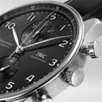 Replica Portugieser Chronograph IW371480 Rose Gold White Dial Brown Alligator Strap 40.9mm