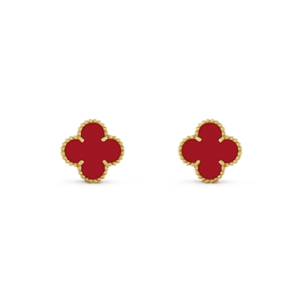 [ELANLUXE]CLOVER MINI 9.5MM CARNELIAN EARRINGS