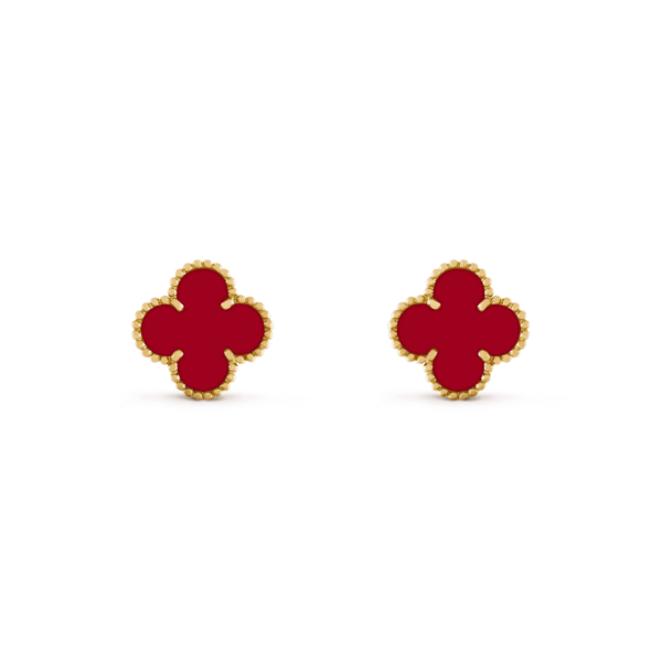[ELANLUXE]CLOVER MEDIUM 1 MOTIFS CARNELIAN  EARRINGS
