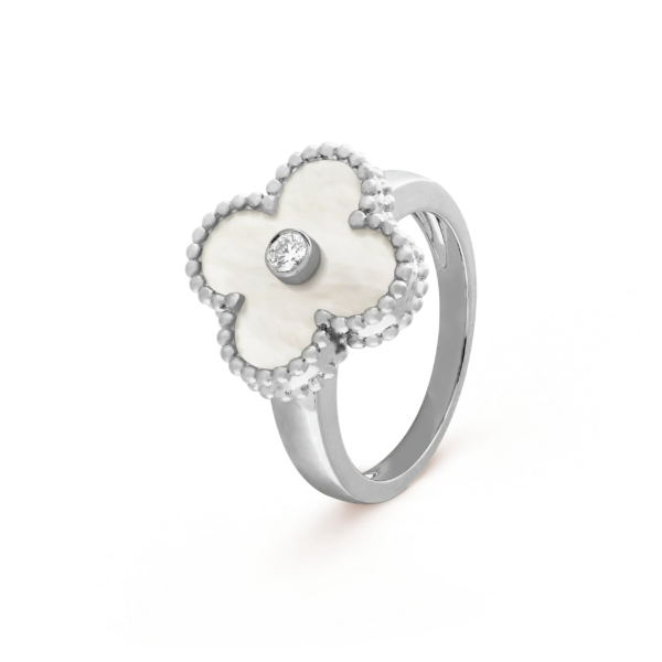 [ELANLUXE]CLOVER SILVER MOP DIAMOND RING