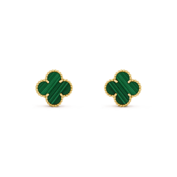 [ELANLUXE]CLOVER MEDIUM 1 MOTIFS MALACHITE  EARRINGS