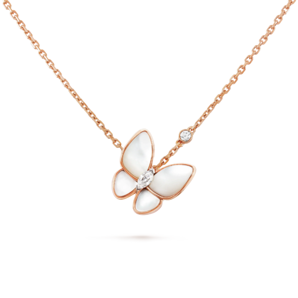[ELANLUXE]BUTTERFLY MOP DIAMOND NECKLACE