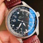 Replica Pilot Worldtimer IW326201 Steel Black Dial Brown Alligator Strap 44mm