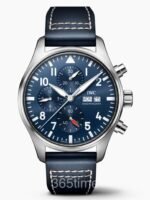 Replica Pilot’s Watch Chronograph, Ref. IW378001 (Stainless Steel Case, Black Dial, Black Leather Strap, 43mm) VK63 Quartz Movement