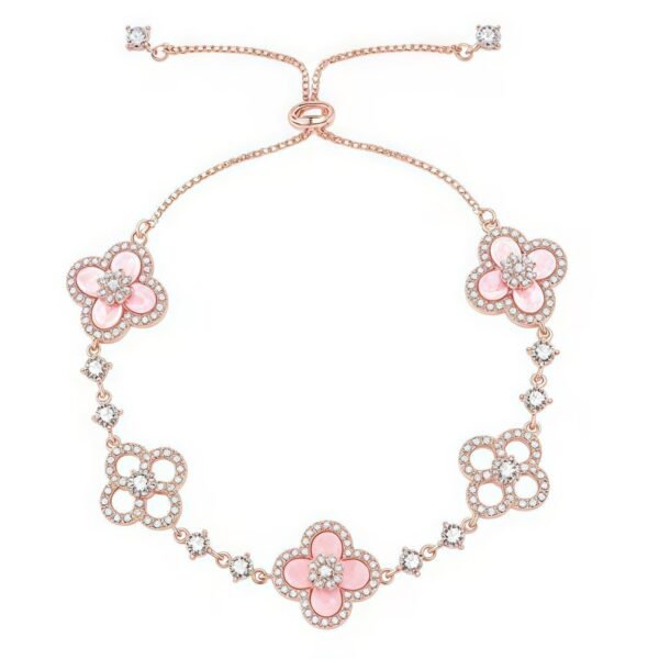 [ELANLUXE]CLOVER 5 MOTIF PINK BLUE RED WHITE BRACELET