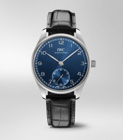 Replica Portuguese Automatic Small Seconds, Ref. IW358305 (Stainless Steel Case, Blue Dial, Black Alligator Leather Strap, 40.4mm)