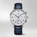 Replica Portugieser Chronograph IW371480 Rose Gold White Dial Brown Alligator Strap 40.9mm