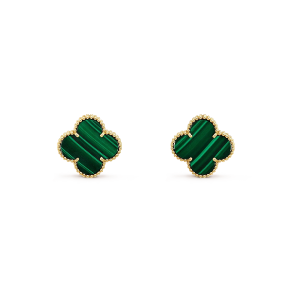 [ELANLUXE]CLOVER MINI 9.5MM MALACHITE  EARRINGS