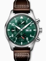 Replica Pilot’s Watch Chronograph, Ref. IW378001 (Stainless Steel Case, Black Dial, Black Leather Strap, 43mm) VK63 Quartz Movement