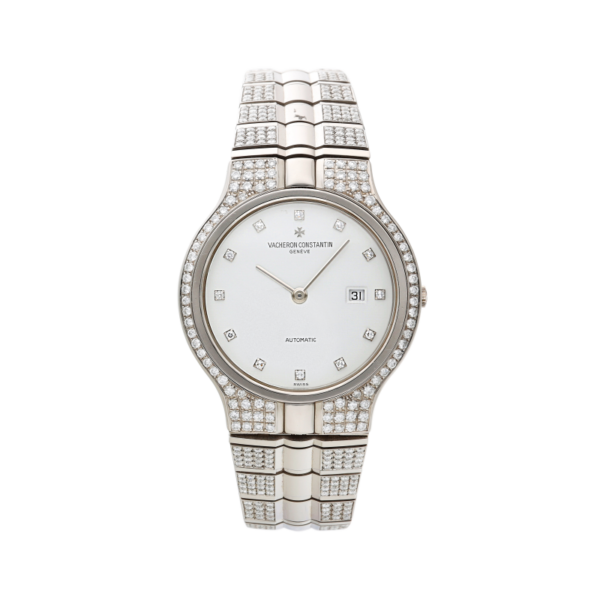 Vacheron Constantin Phidias Reference 18010, a white gold and diamond wristwatch with date, Circa 2000s