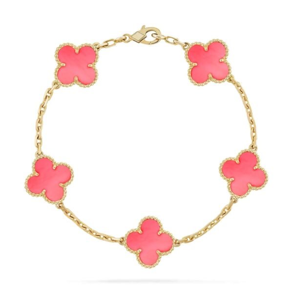 [ELANLUXE]CLOVER 5 PINK MOP BRACELET