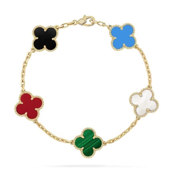 [ELANLUXE]CLOVER 5 MOTIFS MULTICOLOR  BRACELET