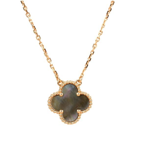 [ELANLUXE]CLOVER 15MM  GRAY MOTHER OF PEARL NECKLACE