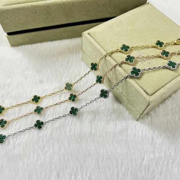 [ELANLUXE]CLOVER 6 MOTIF MALACHITE BRACELET
