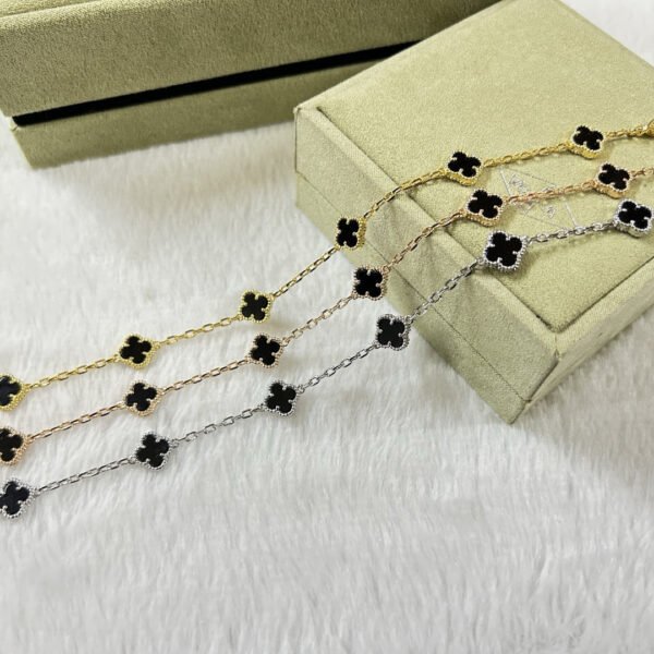 [ELANLUXE]CLOVER 6 MOTIF  ONYXS BRACELET