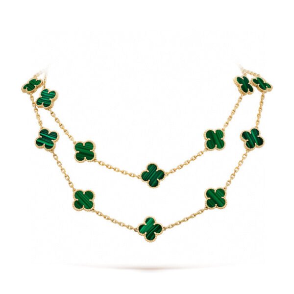 [ELANLUXE]CLOVER 20 MOTIFS MALACHITE GOLD