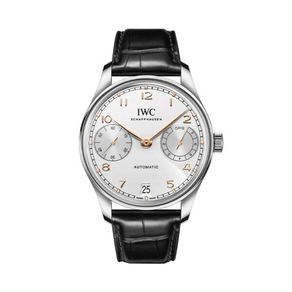 Portugieser Automatic Gold Accents 42mm - Silver-Plated on Leather Strap