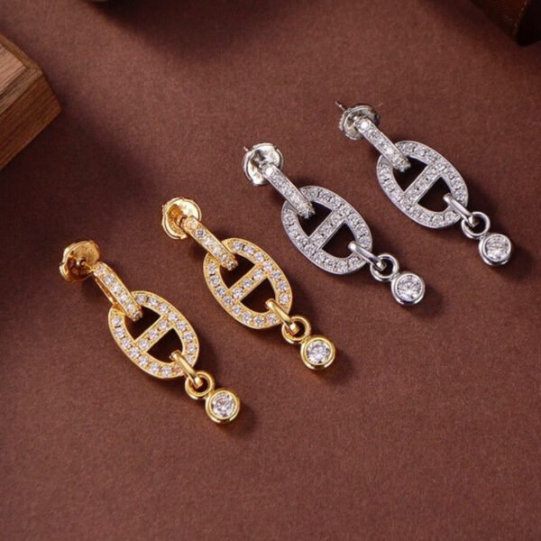 [ELANLUXE]HM CHAINE DIAMOND EARRINGS