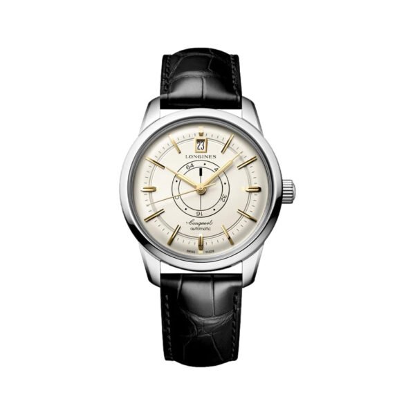 Conquest Heritage Central Power Reserve 38 mm - Champagne on Leather Strap