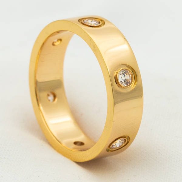 [ELANLUXE]LOVE RING 5.5MM 6 DIAMONDS PINK GOLD