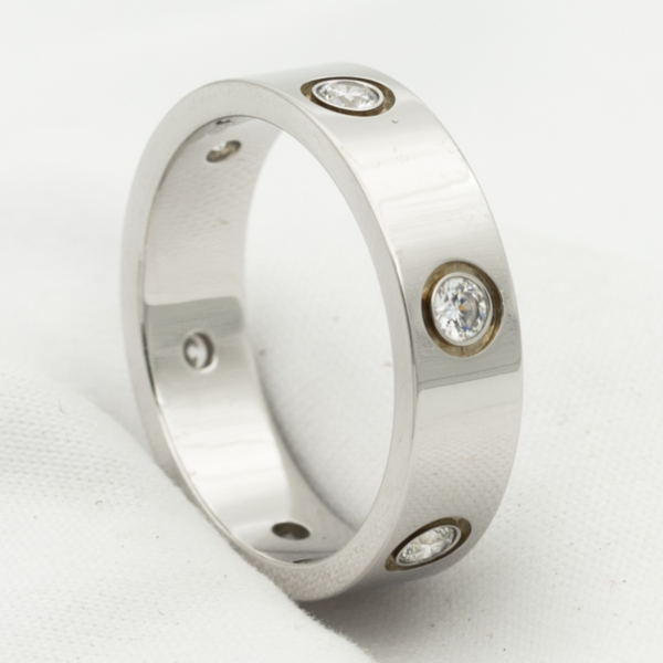 [ELANLUXE]LOVE RING 5.5MM 6 DIAMONDS SILVER
