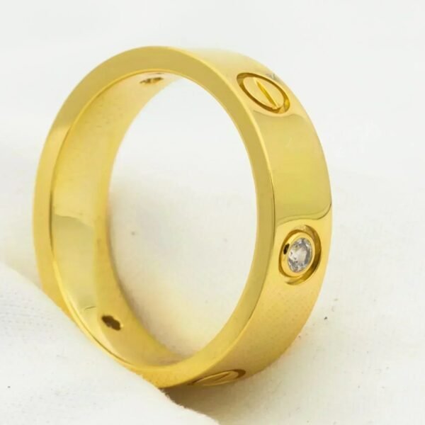 [ELANLUXE]LOVE RING 5.5MM 3 DIAMONDS GOLD