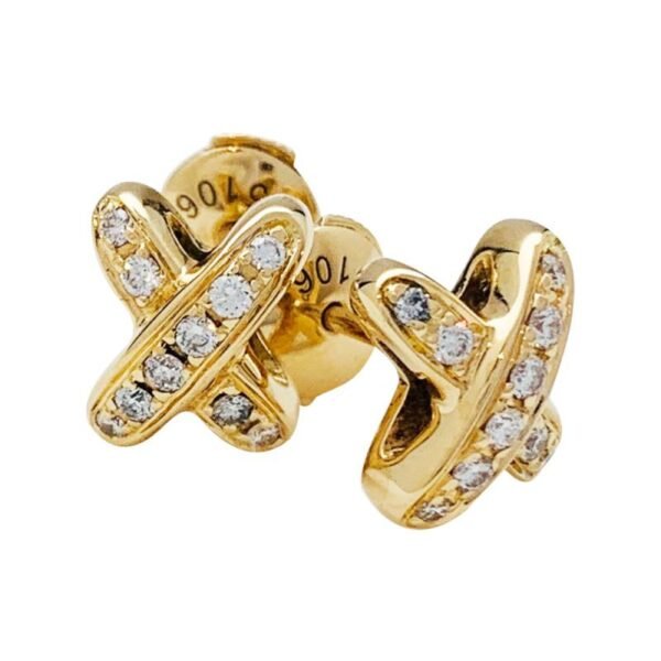 [ELANLUXE]JEUX DE GOLD DIAMOND EARRINGS