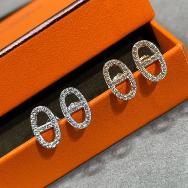 [ELANLUXE]HM FULL DIAMOND PIG NOSE STUD EARRINGS