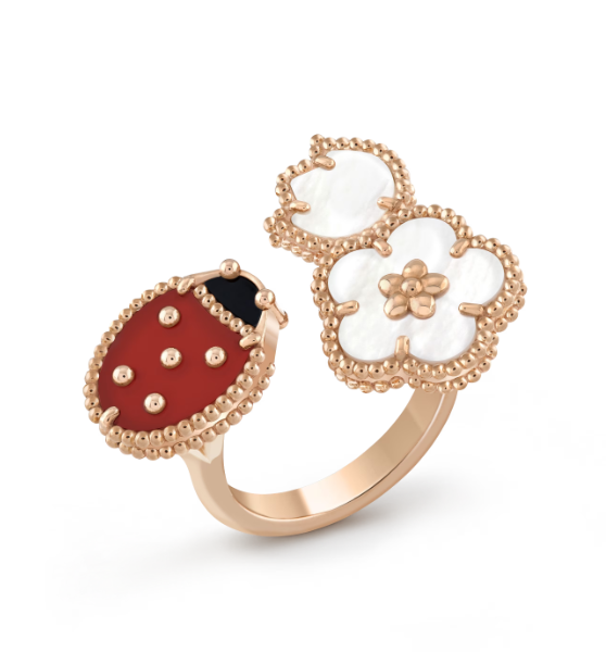 [ELANLUXE]LUCKY 3 MOTIF ROSE GOLD RING