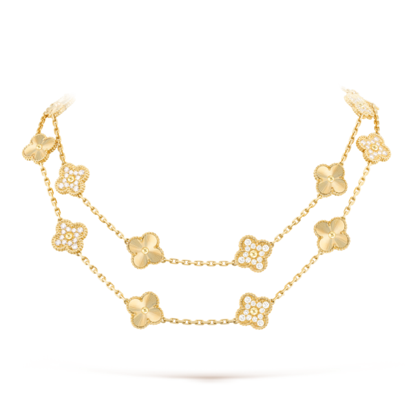 [ELANLUXE]CLOVER 20 MOTIFS LASER DIAMOND NECKLACE