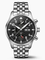 Replica Pilot’s Watch Chronograph, Ref. IW378006 (Stainless Steel Bracelet, Green Dial, 43mm) VK63 Quartz Movement