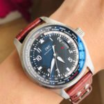 Replica Pilot Worldtimer IW326201 Steel Black Dial Brown Alligator Strap 44mm