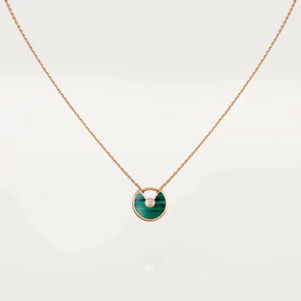 [ELANLUXE]AMULETTE ROSE GOLD MALACHITE NECKLACE