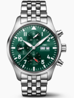 Replica Pilot’s Watch Chronograph, Ref. IW378006 (Stainless Steel Bracelet, Green Dial, 43mm) VK63 Quartz Movement