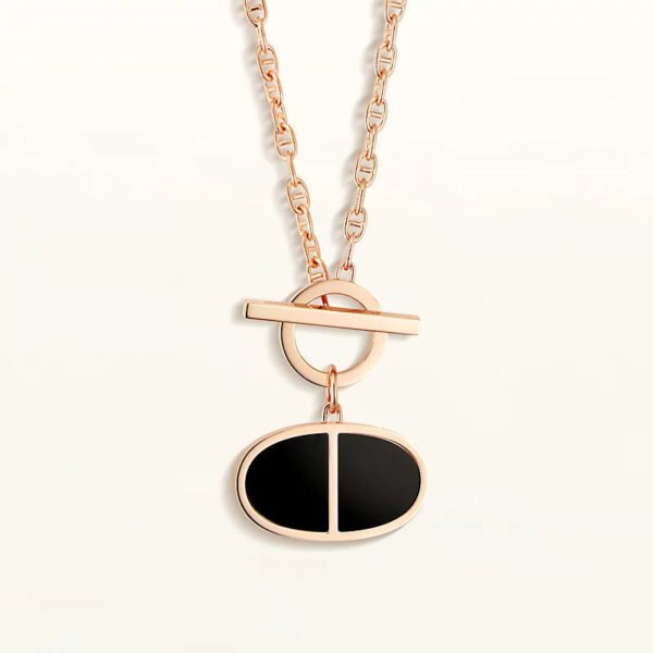 [ELANLUXE]CHAINE VERSO BLACK CERAMIC NECKLACE