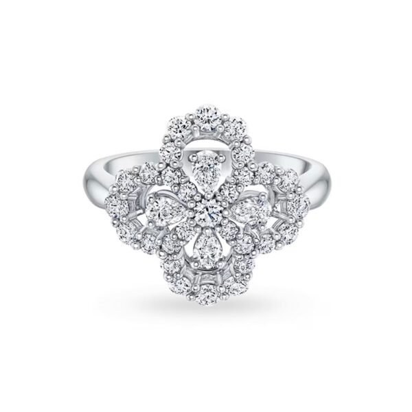 [ELANLUXE]LOOP RING FULL MOTIF DIAMOND 16MM SILVE