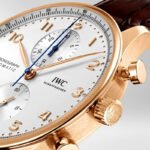 Replica Portugieser Chronograph IW371611 Steel White Dial Brown Alligator Strap 40.9mm