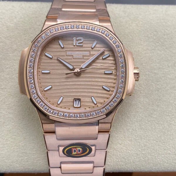 Patek Philippe Nautilus 35.2mm Rose Gold Case Tan Dial