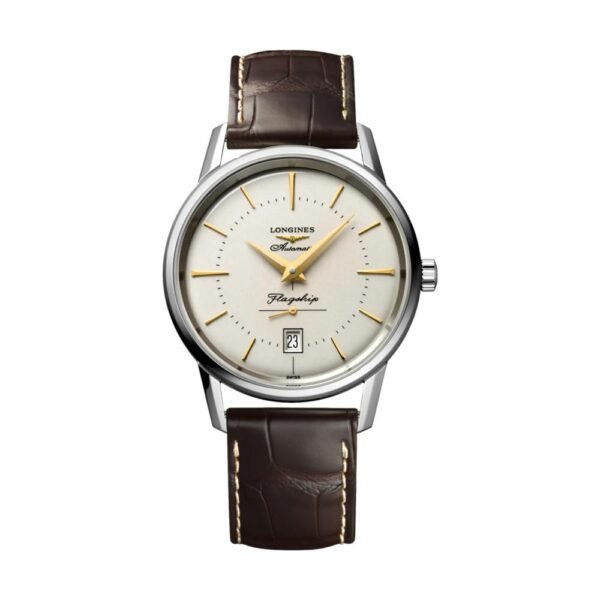 Flagship Heritage 38.5mm - Ivory on Leather Strap