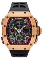 Richard Mille Rm 65-01 Ca Rg Split-seconds Chronograph Automatic Winding 44.5mm X 50mm 18k Rose Gold Black Rubber Straps Men’s Watch